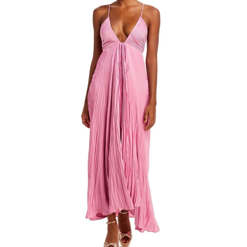 Like Brand New A.L.C. Angelina Pleated Pink Maxi Dress, Size 8